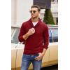 COOFANDY Men’s Fashion Shawl Collar Pullover Casual Long Sleeve Knitted Sweater Sweatshirts(Sweatshirt-wine Red)