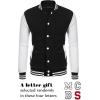 COOFANDY Men’s Fashion Varsity Jacket Causal Slim Fit Cotton Letterman Baseball Bomber Jackets(Black)