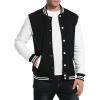 COOFANDY Men’s Fashion Varsity Jacket Causal Slim Fit Cotton Letterman Baseball Bomber Jackets(Black)