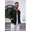 COOFANDY Men’s Fashion Varsity Jacket Causal Slim Fit Cotton Letterman Baseball Bomber Jackets(Black Green)