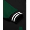 COOFANDY Men’s Fashion Varsity Jacket Causal Slim Fit Cotton Letterman Baseball Bomber Jackets(Black Green)