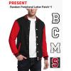 COOFANDY Men’s Fashion Varsity Jacket Causal Slim Fit Cotton Letterman Baseball Bomber Jackets(Black/Red)