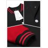 COOFANDY Men’s Fashion Varsity Jacket Causal Slim Fit Cotton Letterman Baseball Bomber Jackets(Black/Red)