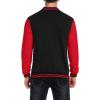 COOFANDY Men’s Fashion Varsity Jacket Causal Slim Fit Cotton Letterman Baseball Bomber Jackets(Black/Red)