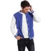 COOFANDY Men’s Fashion Varsity Jacket Causal Slim Fit Cotton Letterman Baseball Bomber Jackets(Blue)