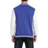 COOFANDY Men’s Fashion Varsity Jacket Causal Slim Fit Cotton Letterman Baseball Bomber Jackets(Blue)