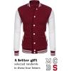 COOFANDY Men’s Fashion Varsity Jacket Causal Slim Fit Cotton Letterman Baseball Bomber Jackets(Burgundy)