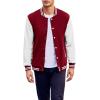 COOFANDY Men’s Fashion Varsity Jacket Causal Slim Fit Cotton Letterman Baseball Bomber Jackets(Burgundy)