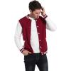 COOFANDY Men’s Fashion Varsity Jacket Causal Slim Fit Cotton Letterman Baseball Bomber Jackets(Burgundy)