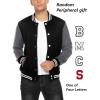 COOFANDY Men’s Fashion Varsity Jacket Causal Slim Fit Cotton Letterman Baseball Bomber Jackets(Dark Gray)