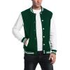 COOFANDY Men’s Fashion Varsity Jacket Causal Slim Fit Cotton Letterman Baseball Bomber Jackets(Green)