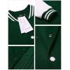 COOFANDY Men’s Fashion Varsity Jacket Causal Slim Fit Cotton Letterman Baseball Bomber Jackets(Green)