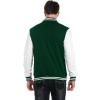 COOFANDY Men’s Fashion Varsity Jacket Causal Slim Fit Cotton Letterman Baseball Bomber Jackets(Green)
