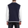 COOFANDY Men’s Fashion Varsity Jacket Causal Slim Fit Cotton Letterman Baseball Bomber Jackets(Navy)