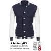COOFANDY Men’s Fashion Varsity Jacket Causal Slim Fit Cotton Letterman Baseball Bomber Jackets(Navy)