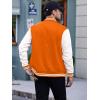 COOFANDY Men’s Fashion Varsity Jacket Causal Slim Fit Cotton Letterman Baseball Bomber Jackets(Orange)