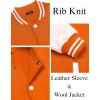 COOFANDY Men’s Fashion Varsity Jacket Causal Slim Fit Cotton Letterman Baseball Bomber Jackets(Orange)