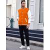 COOFANDY Men’s Fashion Varsity Jacket Causal Slim Fit Cotton Letterman Baseball Bomber Jackets(Orange)