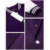 COOFANDY Men’s Fashion Varsity Jacket Causal Slim Fit Cotton Letterman Baseball Bomber Jackets(Purple)