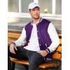 COOFANDY Men’s Fashion Varsity Jacket Causal Slim Fit Cotton Letterman Baseball Bomber Jackets(Purple)