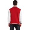 COOFANDY Men’s Fashion Varsity Jacket Causal Slim Fit Cotton Letterman Baseball Bomber Jackets(Red)