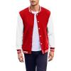 COOFANDY Men’s Fashion Varsity Jacket Causal Slim Fit Cotton Letterman Baseball Bomber Jackets(Red)