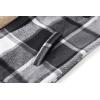 COOFANDY Men’s Flannel Fleece Jacket Sherpa Lined Shirt Jacket Plaid Zip Up Hoodie Soft Warm Coat with Hood(A-black Block)