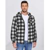 COOFANDY Men’s Flannel Fleece Jacket Sherpa Lined Shirt Jacket Plaid Zip Up Hoodie Soft Warm Coat with Hood(B-black Plaid)