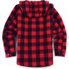 COOFANDY Men’s Flannel Fleece Jacket Sherpa Lined Shirt Jacket Plaid Zip Up Hoodie Soft Warm Coat with Hood(B-red Plaid)