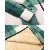 COOFANDY Men’s Flannel Fleece Jacket Sherpa Lined Shirt Jacket Plaid Zip Up Hoodie Soft Warm Coat with Hood(C-green Block)