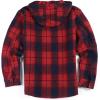COOFANDY Men’s Flannel Fleece Jacket Sherpa Lined Shirt Jacket Plaid Zip Up Hoodie Soft Warm Coat with Hood(E-red Line)
