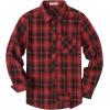 COOFANDY Men’s Flannel Plaid Shirts Long Sleeve Button Down Shirts Casual Fall Shirt Jacket(Red & Black)