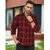 COOFANDY Men’s Flannel Plaid Shirts Long Sleeve Button Down Shirts Casual Fall Shirt Jacket(Red/Black)
