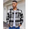 COOFANDY Mens Flannel Shirt Casual Button Down Shirts for Men Plaid Shacket Long Sleeve Casual Wear Black