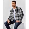 COOFANDY Mens Flannel Shirt Casual Button Down Shirts for Men Plaid Shacket Long Sleeve Casual Wear Black