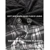 COOFANDY Men’s Flannel Shirt Jacket Warm Quilted Lined Hooded Long Sleeve Plaid Shirt Jackets(Black & Grey Plaid)