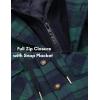 COOFANDY Men’s Flannel Shirt Jacket Warm Quilted Lined Hooded Long Sleeve Plaid Shirt Jackets(Blue & Green Plaid)