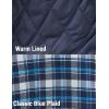 COOFANDY Men’s Flannel Shirt Jacket Warm Quilted Lined Hooded Long Sleeve Plaid Shirt Jackets(Blue Plaid)