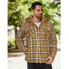 COOFANDY Men’s Flannel Shirt Jacket Warm Quilted Lined Hooded Long Sleeve Plaid Shirt Jackets(Light Brown Plaid)