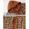 COOFANDY Men’s Flannel Shirt Jacket Warm Quilted Lined Hooded Long Sleeve Plaid Shirt Jackets(Light Brown Plaid)