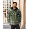 COOFANDY Men’s Flannel Shirt Jacket Warm Quilted Lined Hooded Long Sleeve Plaid Shirt Jackets(Navy & Army Green Plaid)