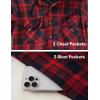 COOFANDY Men’s Flannel Shirt Jacket Warm Quilted Lined Hooded Long Sleeve Plaid Shirt Jackets(Navy & Red Plaid)