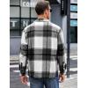 COOFANDY Men’s Flannel Shirts Casual Button Down Plaid Shirt Jacket Long Sleeve Fleece Shacket with Pockets(Black)