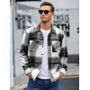 COOFANDY Men’s Flannel Shirts Casual Button Down Plaid Shirt Jacket Long Sleeve Fleece Shacket with Pockets(Black)
