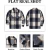 COOFANDY Men’s Flannel Shirts Casual Button Down Plaid Shirt Jacket Long Sleeve Fleece Shacket with Pockets(Blue)