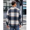 COOFANDY Men’s Flannel Shirts Casual Button Down Plaid Shirt Jacket Long Sleeve Fleece Shacket with Pockets(Blue)