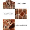 COOFANDY Men’s Flannel Shirts Casual Button Down Plaid Shirt Jacket Long Sleeve Fleece Shacket with Pockets(Brown)