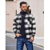 COOFANDY Men’s Flannel Shirts Casual Button Down Plaid Shirt Jacket Long Sleeve Fleece Shacket with Pockets(Buffalo Black)