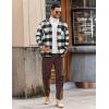 COOFANDY Men’s Flannel Shirts Casual Button Down Plaid Shirt Jacket Long Sleeve Fleece Shacket with Pockets(Buffalo Black)