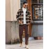 COOFANDY Men’s Flannel Shirts Casual Button Down Plaid Shirt Jacket Long Sleeve Fleece Shacket with Pockets(Buffalo Brown)